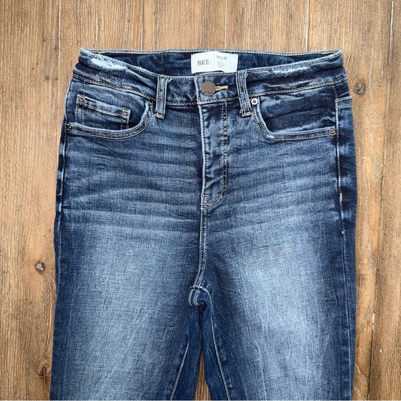 BKE Billie slim fit high rise flare Dark Blue Wash - Picture 8 of 12
